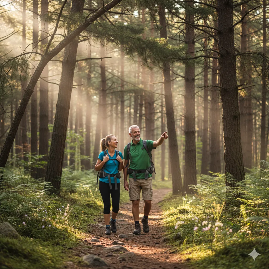 Abstract wave shapes suggesting morning, afternoon, and evening